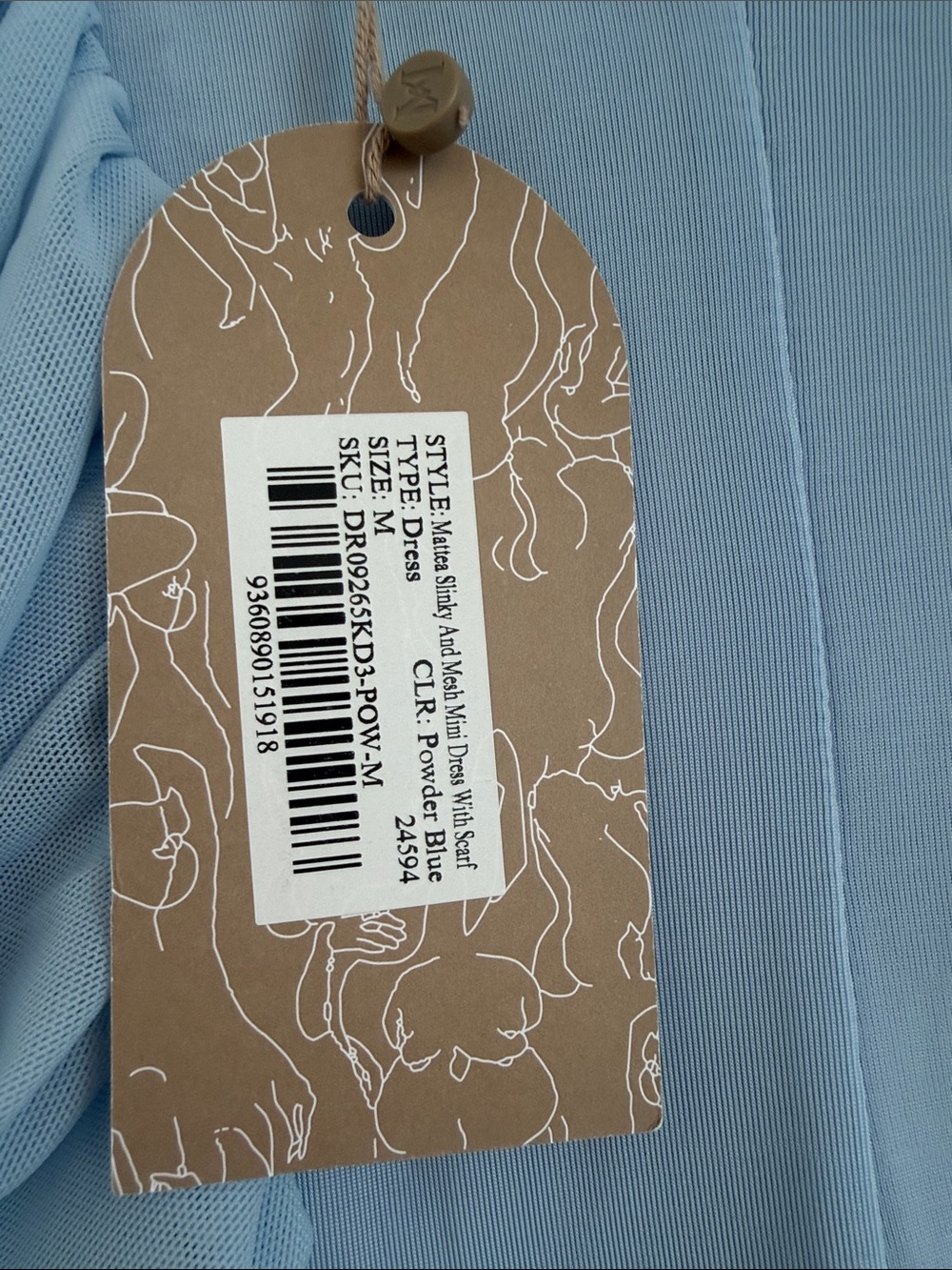 Meshki Light Blue Ruched Mini Dress - Picture 11 of 12